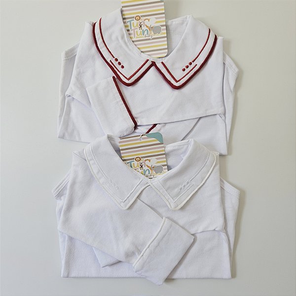 Body Bordado Sobreposto Poá - Vermelho