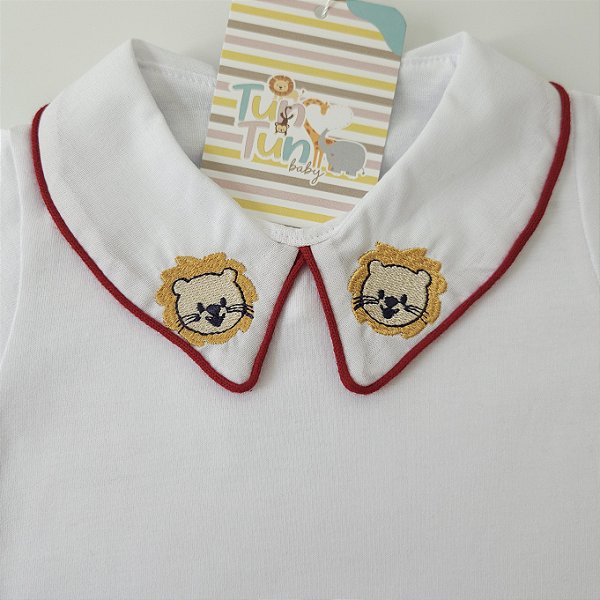 Body Bordado Leãozinho - Vermelho