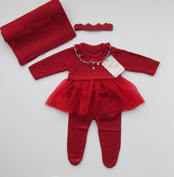 Saída Maternidade Baby Pequena Princesa - Bordô