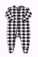 Macacão Zíper Xadrez - Preto e Branco
