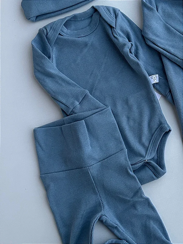 Conjunto Canelado RN - Azul