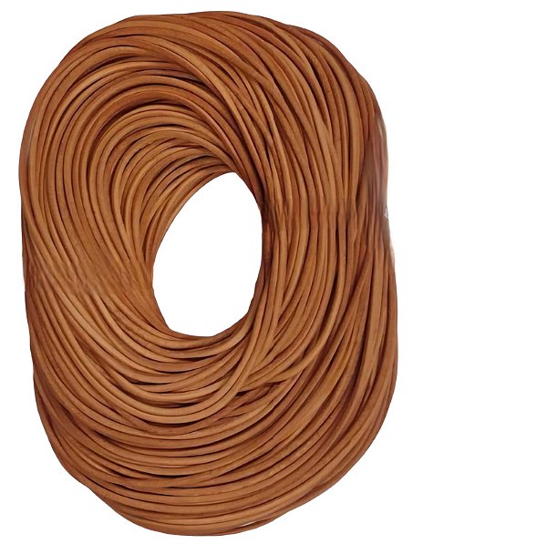 Couro Liso Natural Caramelo - 3mm Com 90 mts