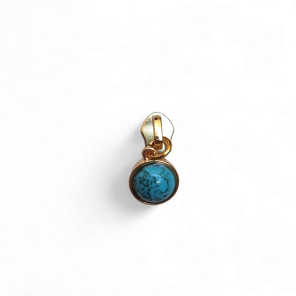 Cursor de Zíper com Pingente - Pedra Azul