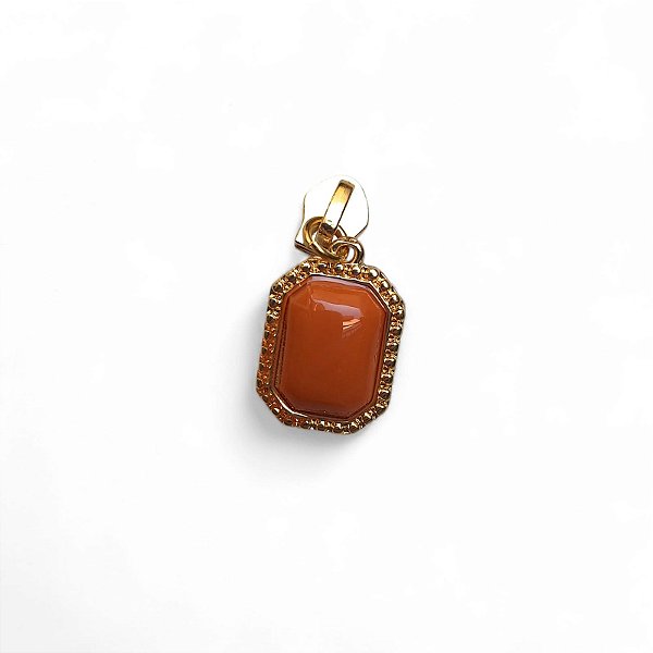 Cursor de Zíper com Pingente - Pedra Coral
