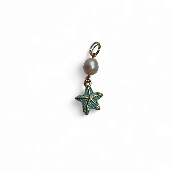 Ponteira Pérola de Água Doce com Pingente - Estrela do Mar