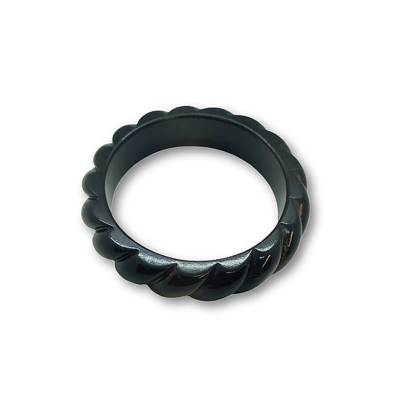 Pulseira Trançada de Resina - Preta