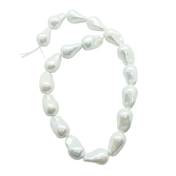 Pérola Shell gota - Furo Passante 27mm