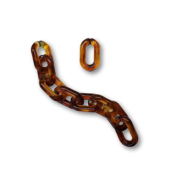 Elos de Acrílico - Cor Tartaruga - Pacote com 50g