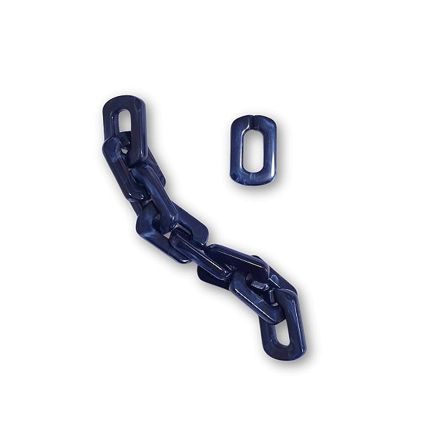 Elos de Acrílico - Cor Azul - Pacote com 500g