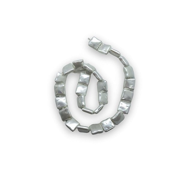 Pérola Shell Quadrada - 14mm