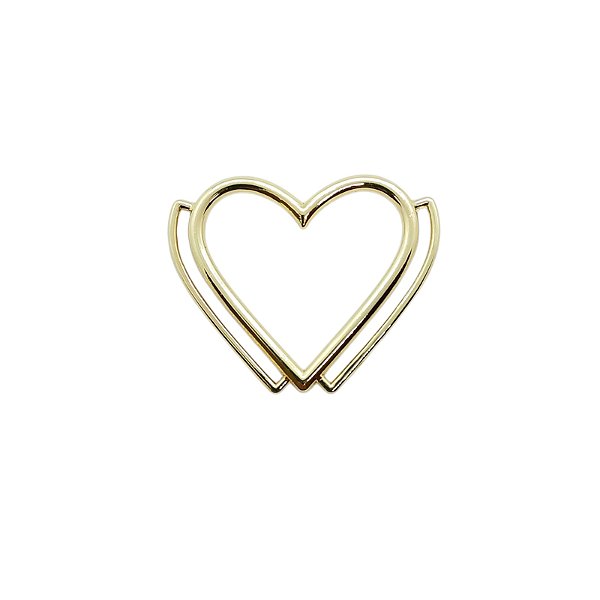 Entremeio Coração  - metal 5,4cm x 4,5cm  Dourado