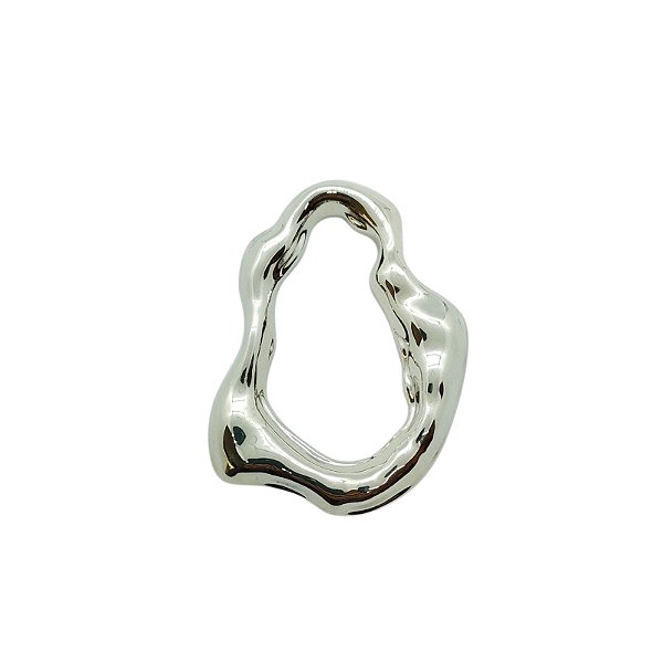 Entremeio Orgânico Duna metal  - 6,8cm x 5,2cm  Níquel
