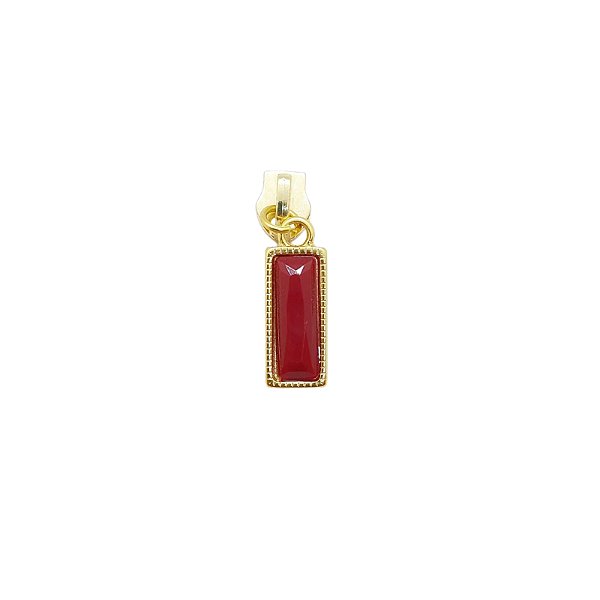 Cursor de Zíper com Pingente - Pedra Vinho