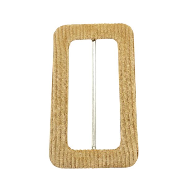 Fivela de Metal Forrada - Tecido Cor Camurça