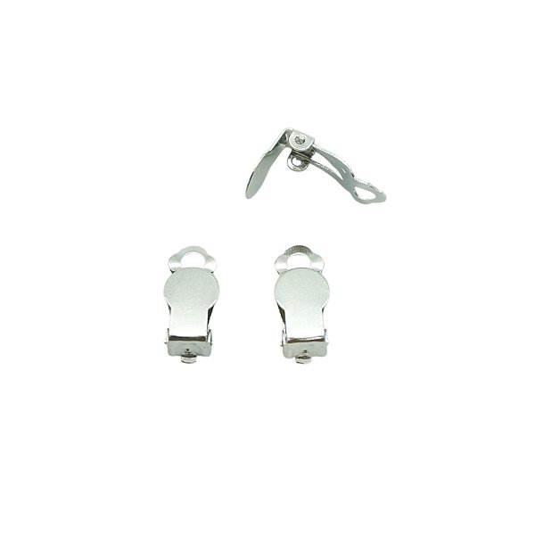 Base para Brinco de Pressão - Par - 1,8cm x 0,7cm - Ferro com Banho Níquel