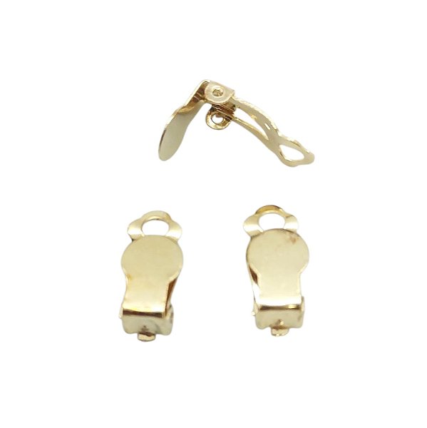 Base para Brinco de Pressão - Par - 1,8cm x 0,7cm - Ferro com Banho Dourado