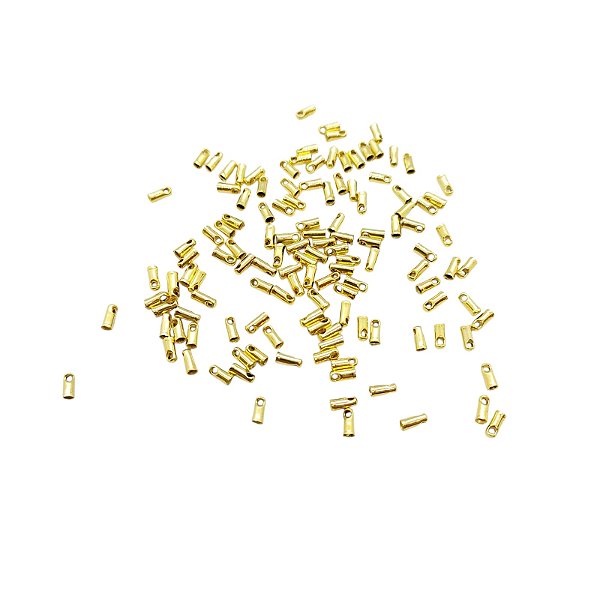 Terminal Para Corrente Rabo de Rato 1,2mm - dourado - Pacote com 100 pçs