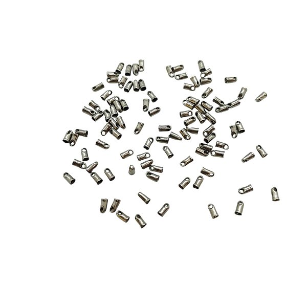 Terminal Para Corrente Rabo de Rato 1,2mm - Grafite - Pacote com 100 pçs