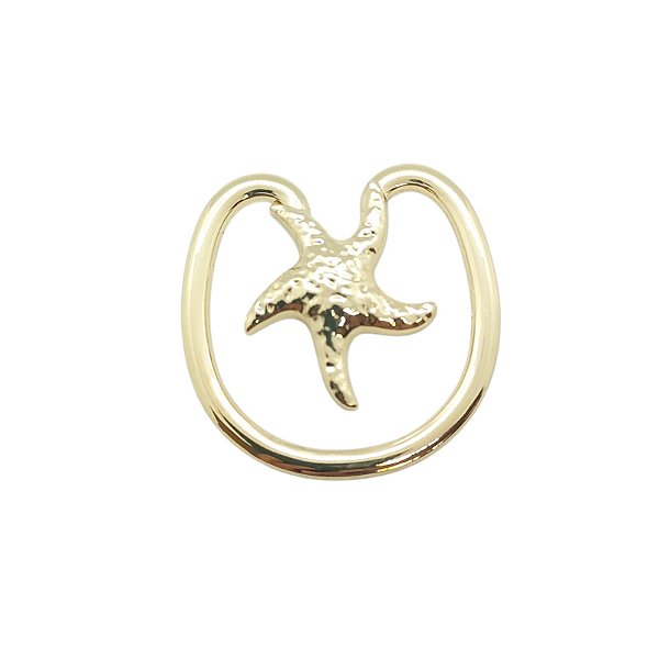 Entremeio Orgânico Stella Maris - metal 4,6cm x 4,6cm Dourado