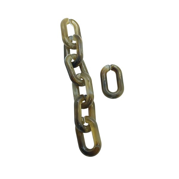 Elos de Acrílico - Cor Verde Militar Translúcido com Mescla - Pacote com 50g