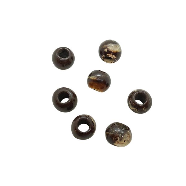 Entremeio Bola de Resina - Marrom com Mescla -16mm