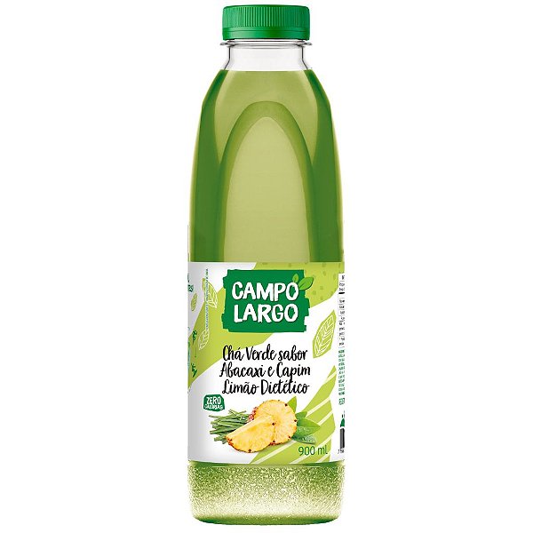 Chá Verde com Capim Limão e Abacaxi Campo Largo 900ml - Fardo 6x900ml