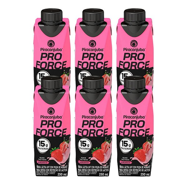 Piracanjuba Whey 15g Zero Lactose Sabor Morango 250ml - Pack 6x250ml