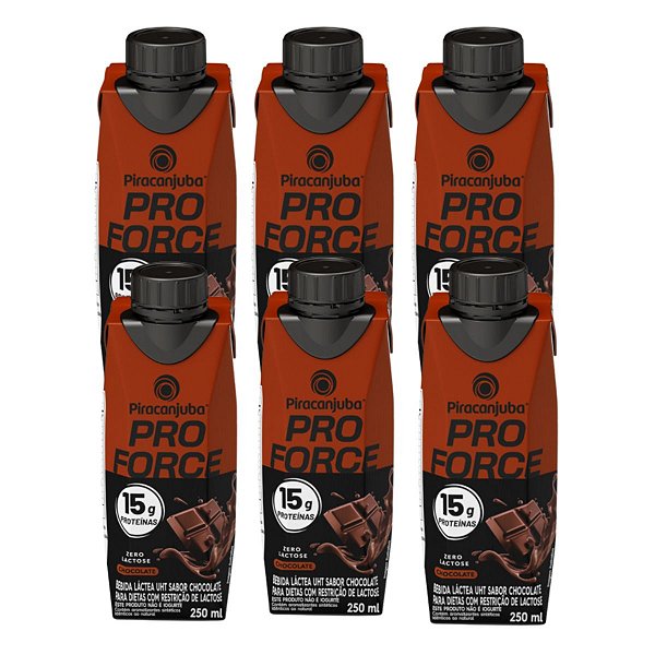 Piracanjuba Whey 15g Zero Lactose Sabor Chocolate 250ml - Pack 6x250ml