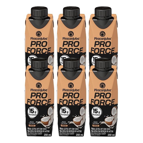 Piracanjuba Whey 15g Zero Lactose Sabor Coco 250ml - Pack 6x250ml