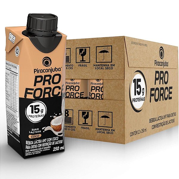 Piracanjuba Whey 15g Zero Lactose Sabor Coco 250ml - Caixa 12x250ml