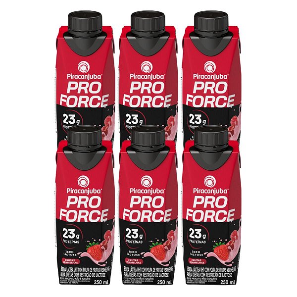 Piracanjuba Whey 23g Zero Lactose Sabor Frutas Vermelhas 250ml - Pack 6x250ml