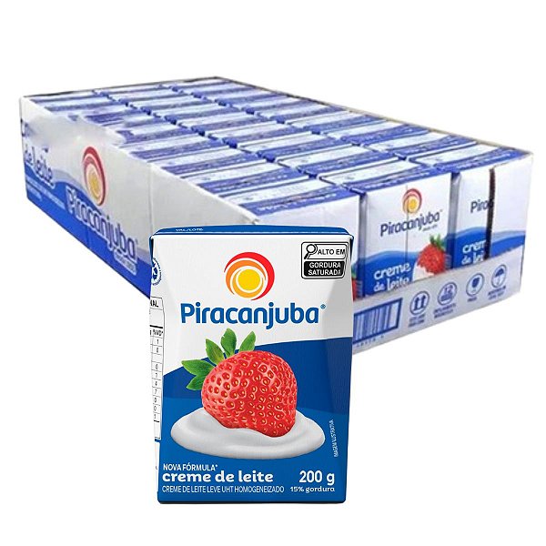 Pack 27 unidades Creme de Leite Piracanjuba 200g - Caixa com 27x200g
