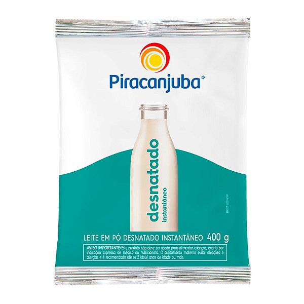 Leite em Pó Desnatado Instantâneo Piracanjuba 400g 🏷️