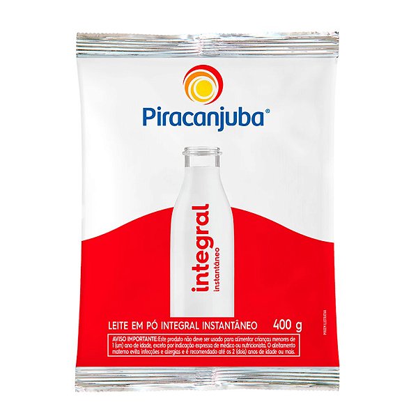 Leite em Pó Integral Instantâneo Piracanjuba 400g 🏷️