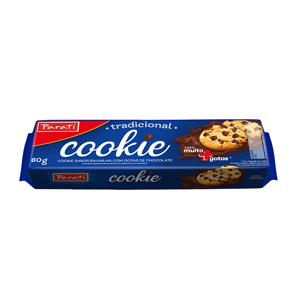 Biscoito Cookie Parati Baunilha com Gotas de Chocolate 60g 🏷️