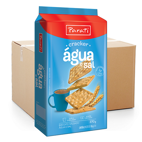 Biscoito Água e Sal Parati 370g - Caixa 20x370g