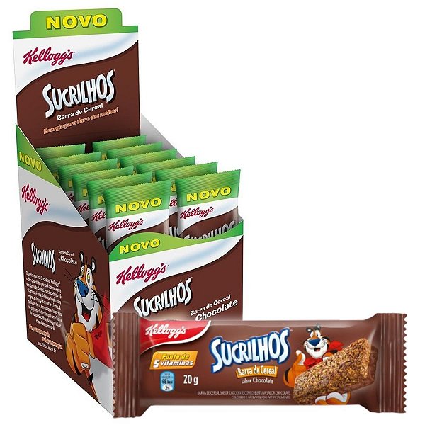 Barra de Cereal Sucrilhos Kellogg's Chocolate 20g - Display 12x20g