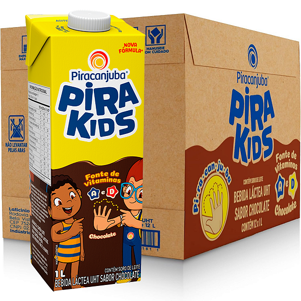Achocolatado Piracanjuba Pirakids 1 Litro - Caixa 12x1000ml