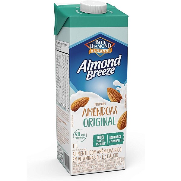 Alimento Vegano com Amêndoas Almond Breeze Original 1 Litro