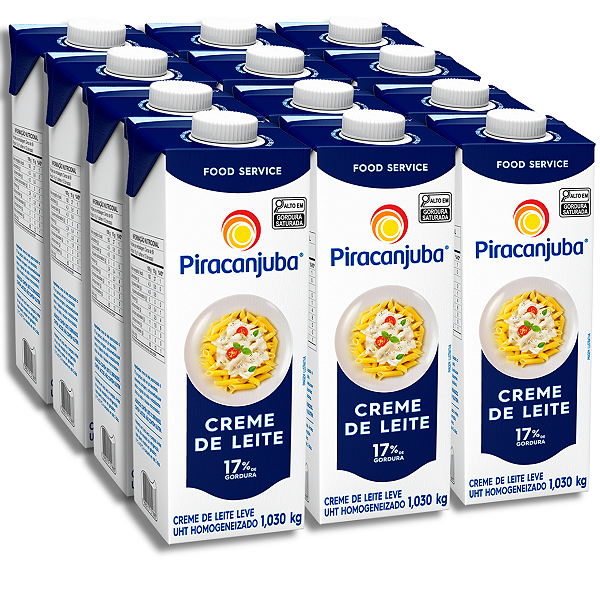 Creme de Leite Piracanjuba 1,03kg Food Service - Caixa 12x1,03kg