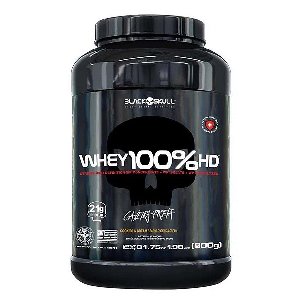 Whey Protein 100% HD 900 gr (WPC, WPI e WPH) Black Skull