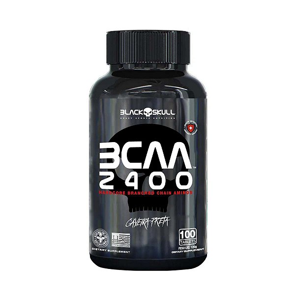 BCAA 2400 Suplemento Aminoácido 100 Tablets Black Skull