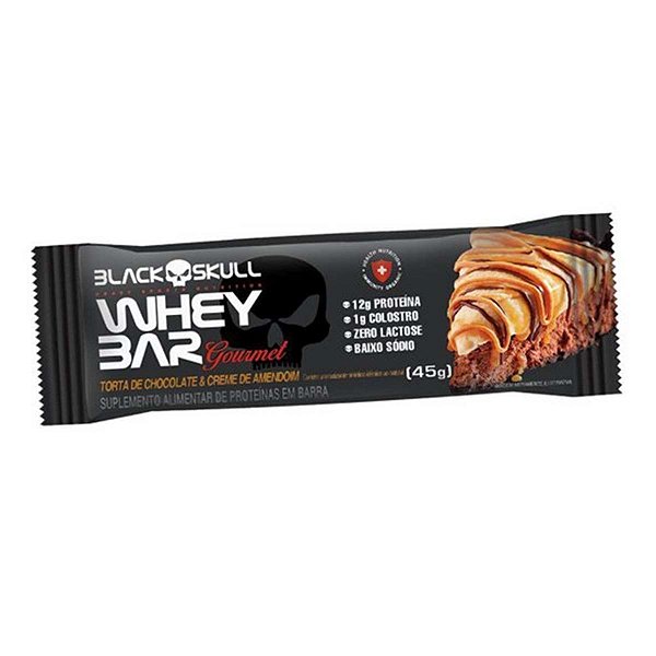 Whey Bar Goumert Barrinha de Proteína Sabor Chocolate e Amendoim 45 gr Black Skull