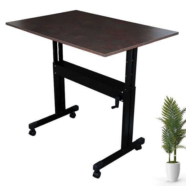 Mesa Com Regulagem De Altura 120x80 Corten - Wp Connect