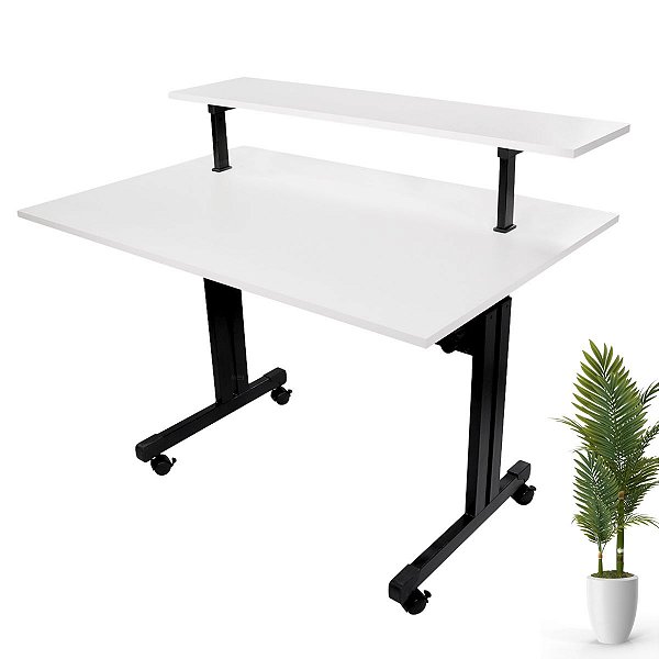 Mesa Acoplada Com Regulagem de Altura Branco Wp Connect