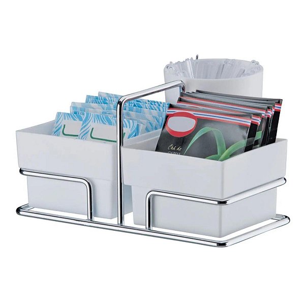 Organizador Para Sachês De Açúcar, Adoçante Mexedor Branco Wp Connect