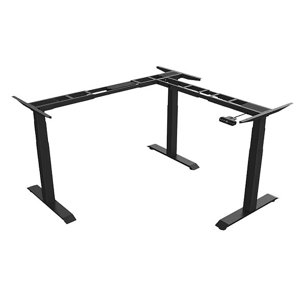 Estrutura Para Mesa Elétrica Em L 03 Motores Preto - Wp Connect