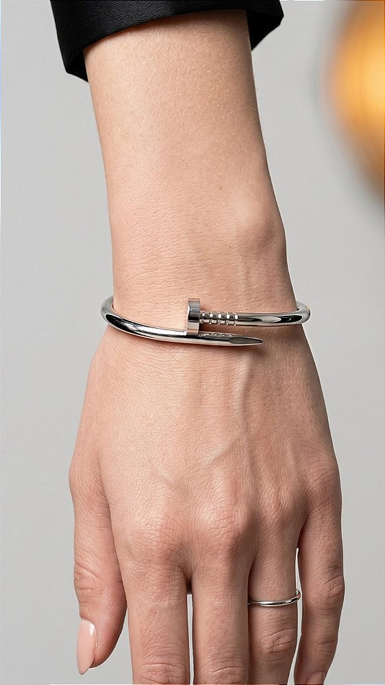 Bracelete Prego CT Prata Aço
