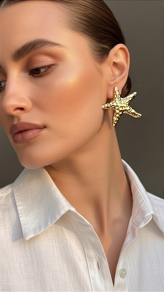 Brinco Máxi Estrela-do-Mar Dourada