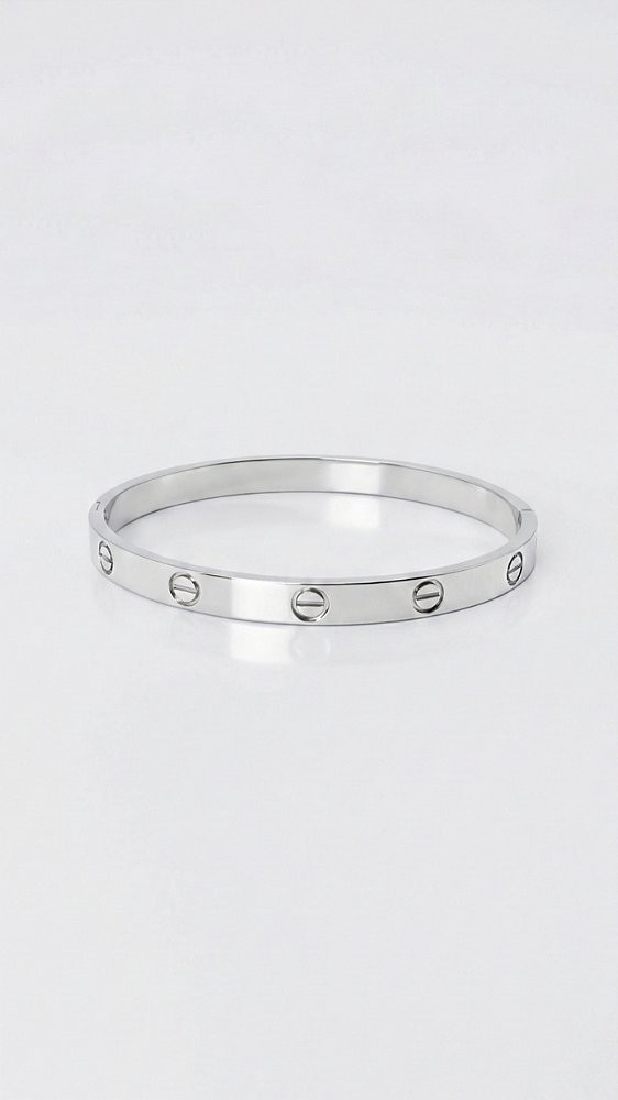 Bracelete Inspiração Cartier Aço Prata